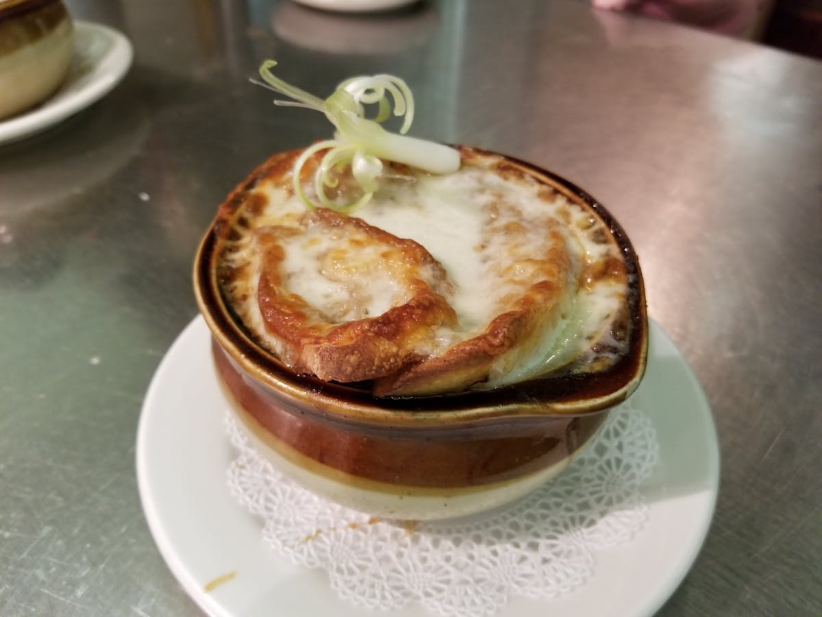 a close up of a plate of food on a table